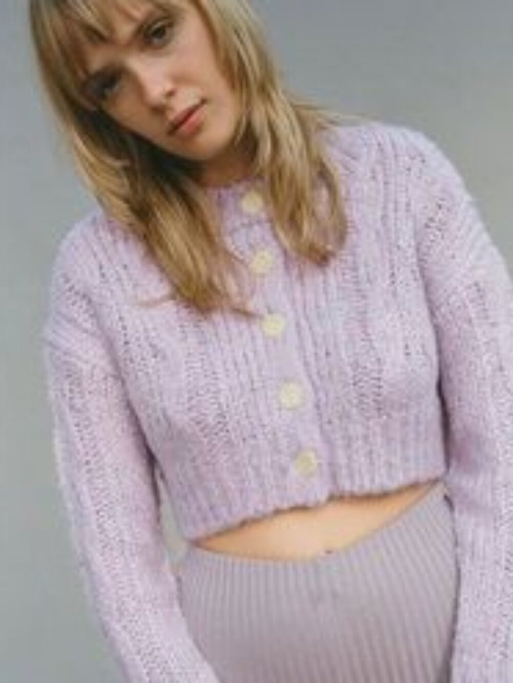 UO Cameron Cable Knit Cardigan crop fall winter sweater